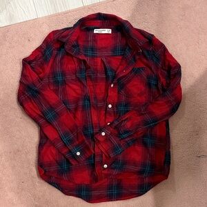 Abercrombie Kids Red and Black Plaid Shirt